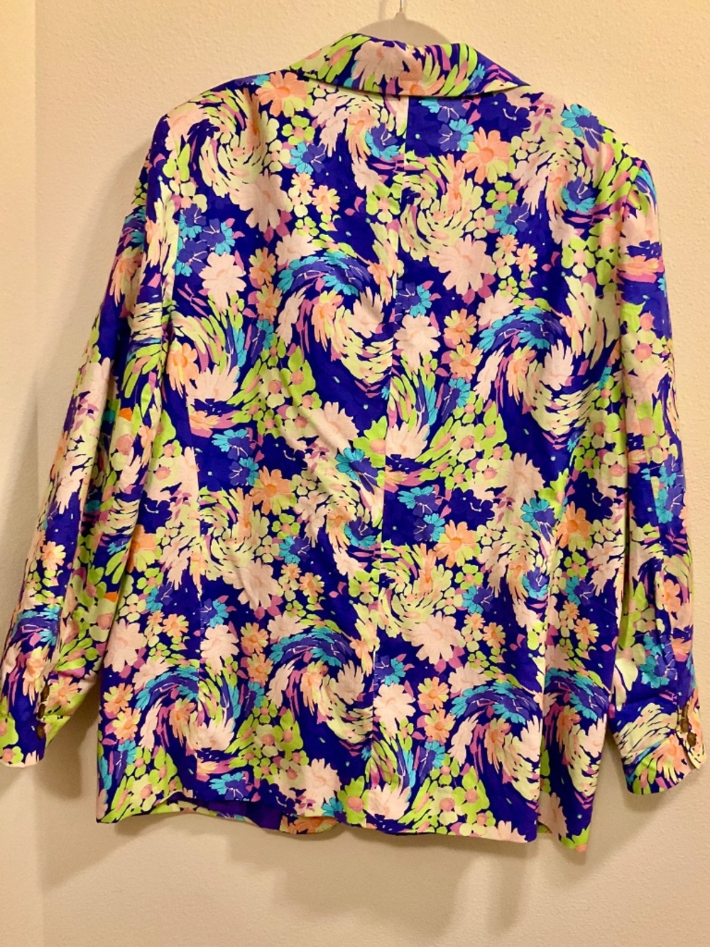 "ASOS" Womens Fully Lined Bright Floral Relaxed Fitting Blazer" Size 14 - Picture 2 of 6